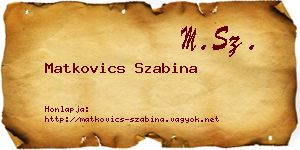 Matkovics Szabina névjegykártya